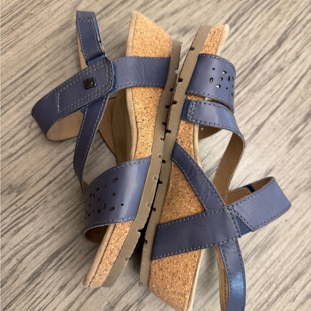 Earth Blue Comfort Sandals with Cork Sole